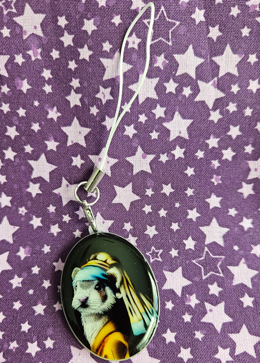 Ferret with Pearl Earring - Acrylic Charm