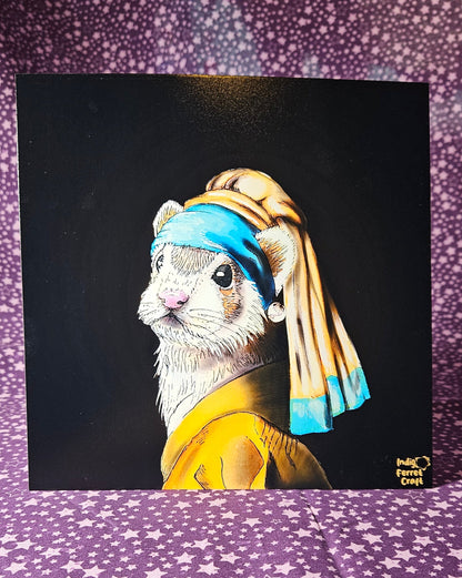 Ferret with a Pearl Earring - Print