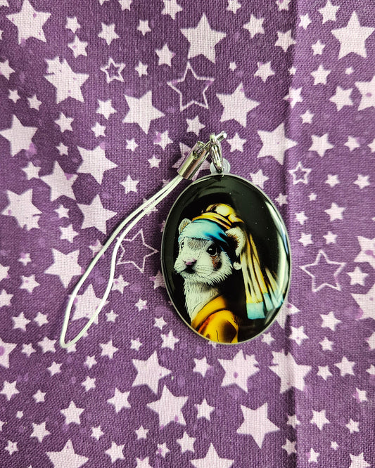 Ferret with Pearl Earring - Acrylic Charm