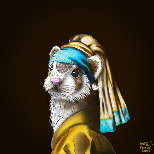 Ferret with a Pearl Earring - Print