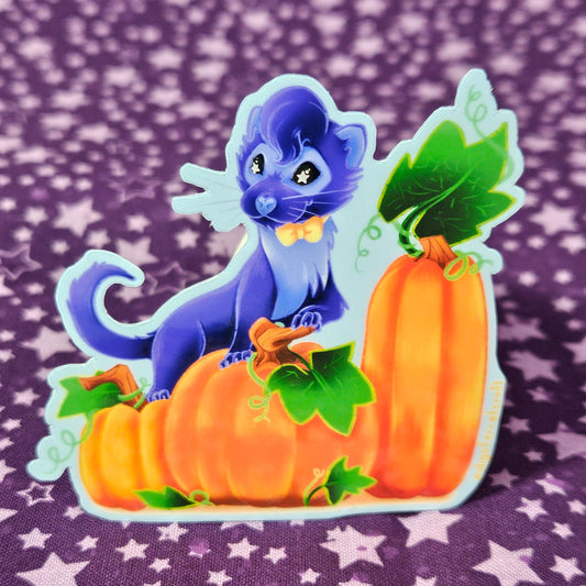 Indy In Pumpkin Patch - Sticker