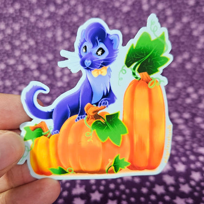 Indy In Pumpkin Patch - Sticker