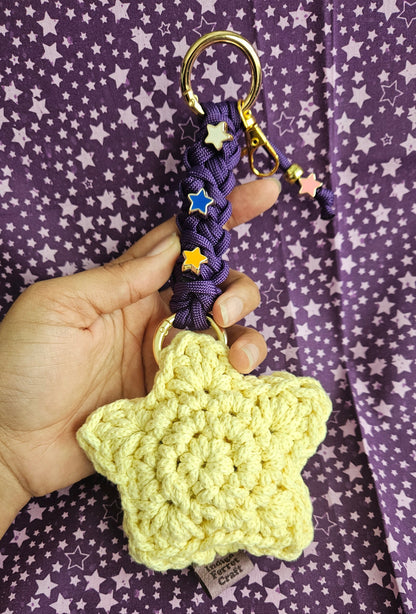 Crochet Star Keychain - GLOW IN THE DARK
