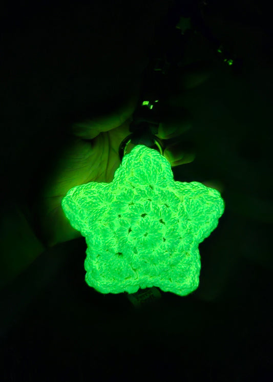 Crochet Star Keychain - GLOW IN THE DARK