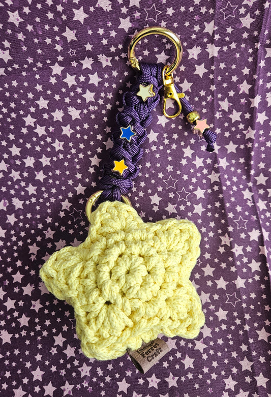 Crochet Star Keychain - GLOW IN THE DARK